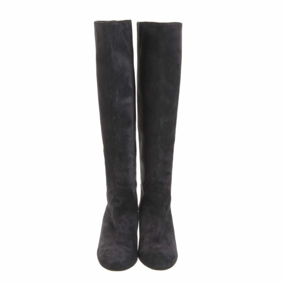 BOTTEGA VENETA Boots Size: 7.5 | IT 37.5 Navy blue suede pull-on low heels - Picture 1 of 9